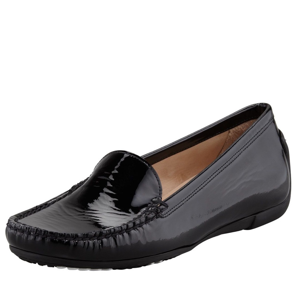 Stuart Weitzman Black Patent Leather Driving Shoes